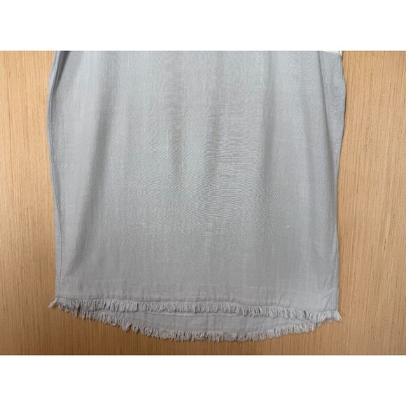 Umgee Linen Blend High Low Frayed Hem Dress Womens Size Medium Boho Beachy - Picture 3 of 10